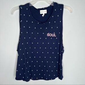 Soulcycle x Sundry Soul Skull Navy Tank Top